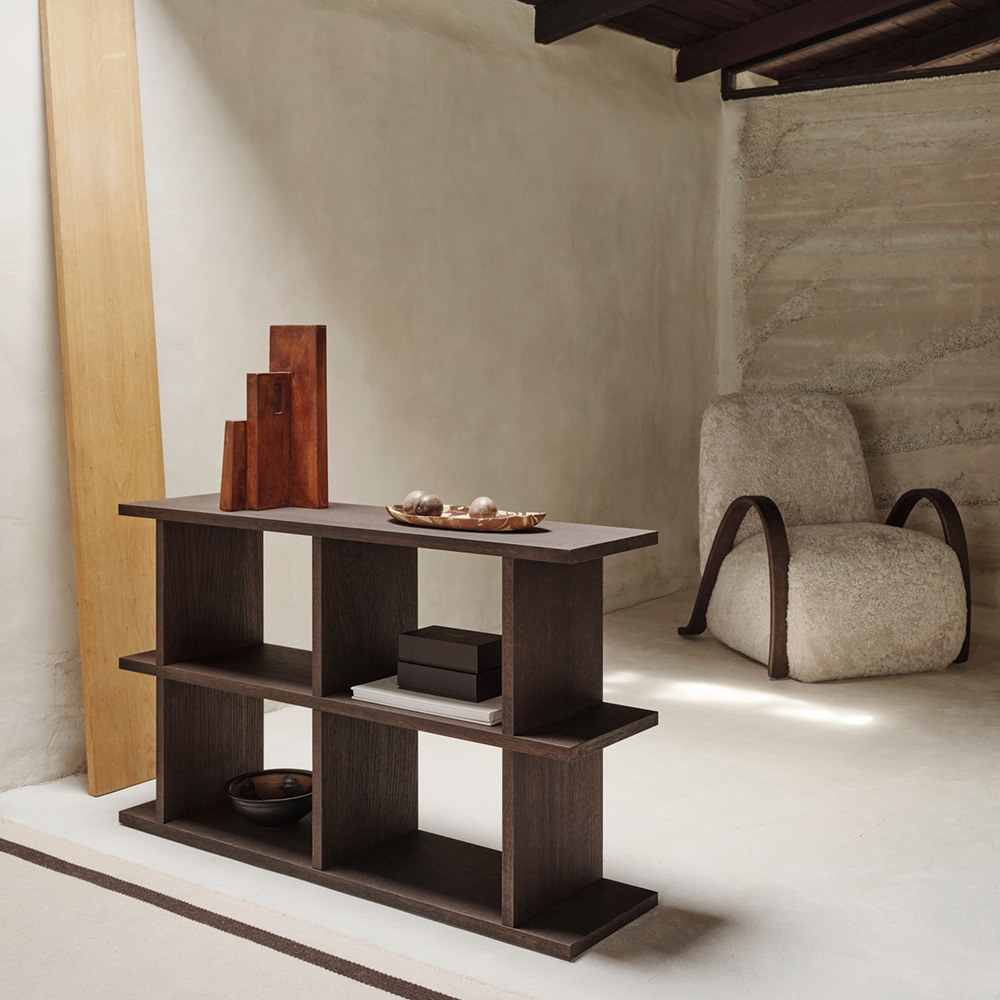 Alternativ bild 1 för Ferm Living - Kona Bookcase 2x2  - Hyllor - Dark Stained - B: 122.5 x H: 72 x D: 30 cm