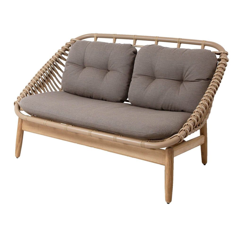 String 2-Pers. Soffa M/Teak Underrede Inkl. Taupe