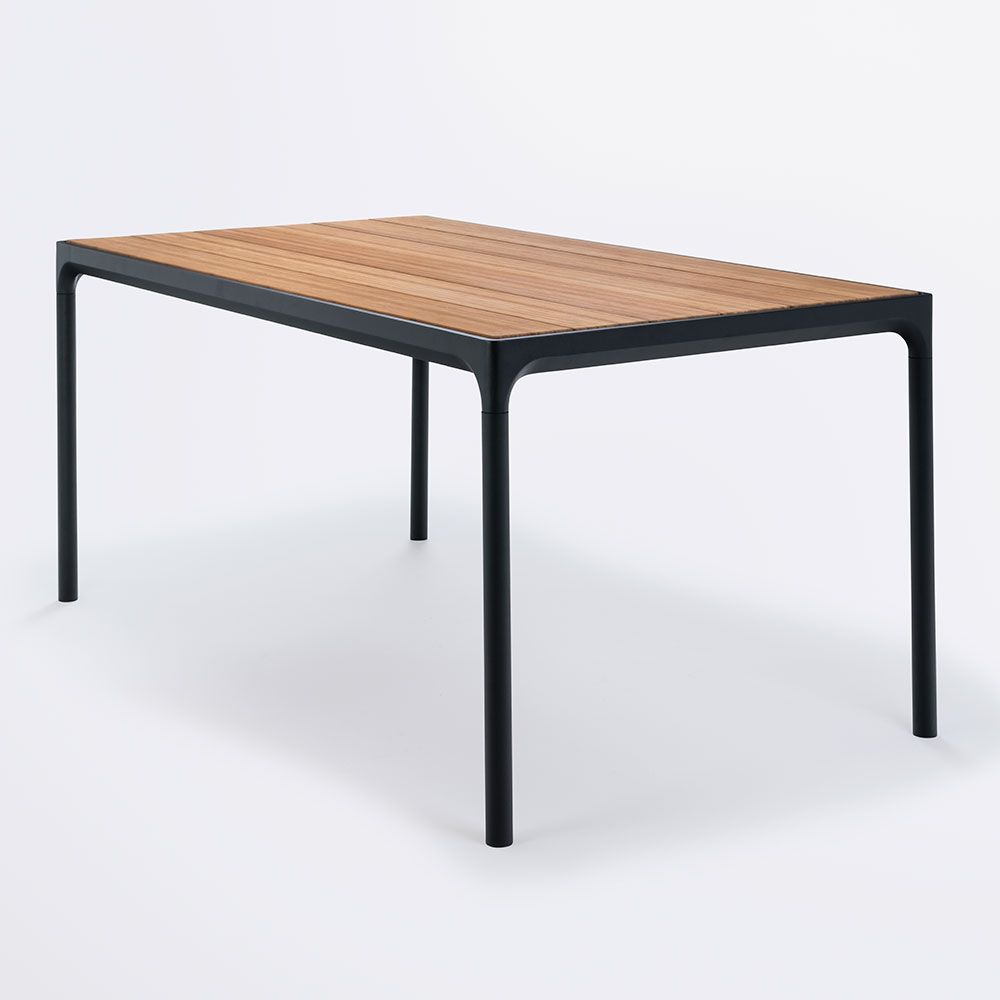 Houe Four matbord 160×90 cm svart/bamboo aluminium