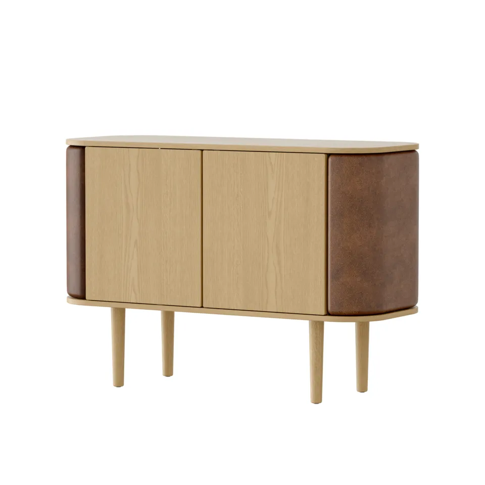 Treasures 2-dörrars skåp Ek/Brown Faux Leather