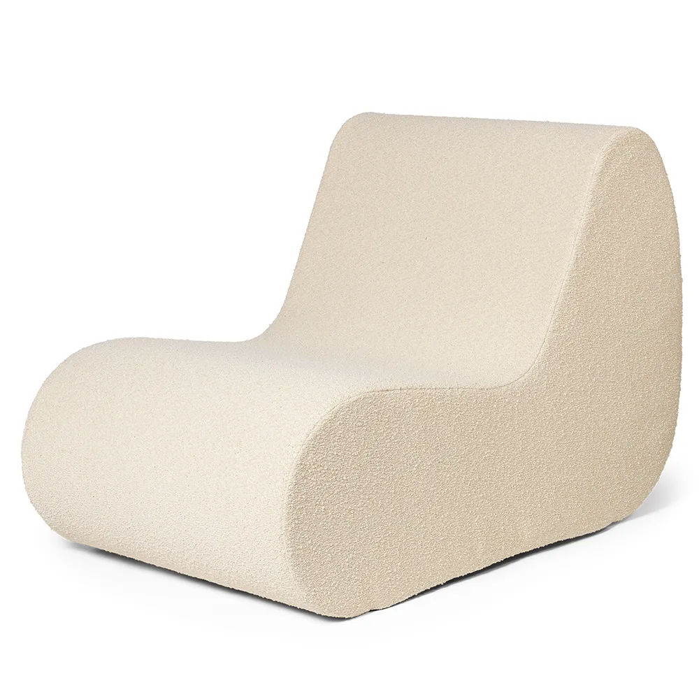 Produktfoto för Ferm Living - Rouli Center Module Pure Bouclé  - Trädgårdsstol - Off-white - W67 x D108 x H76 cm