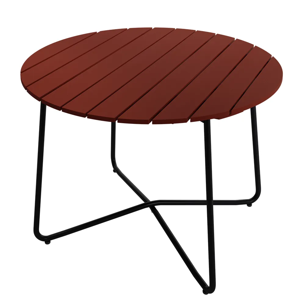 9A bord 100 cm Mörkröd / Svart