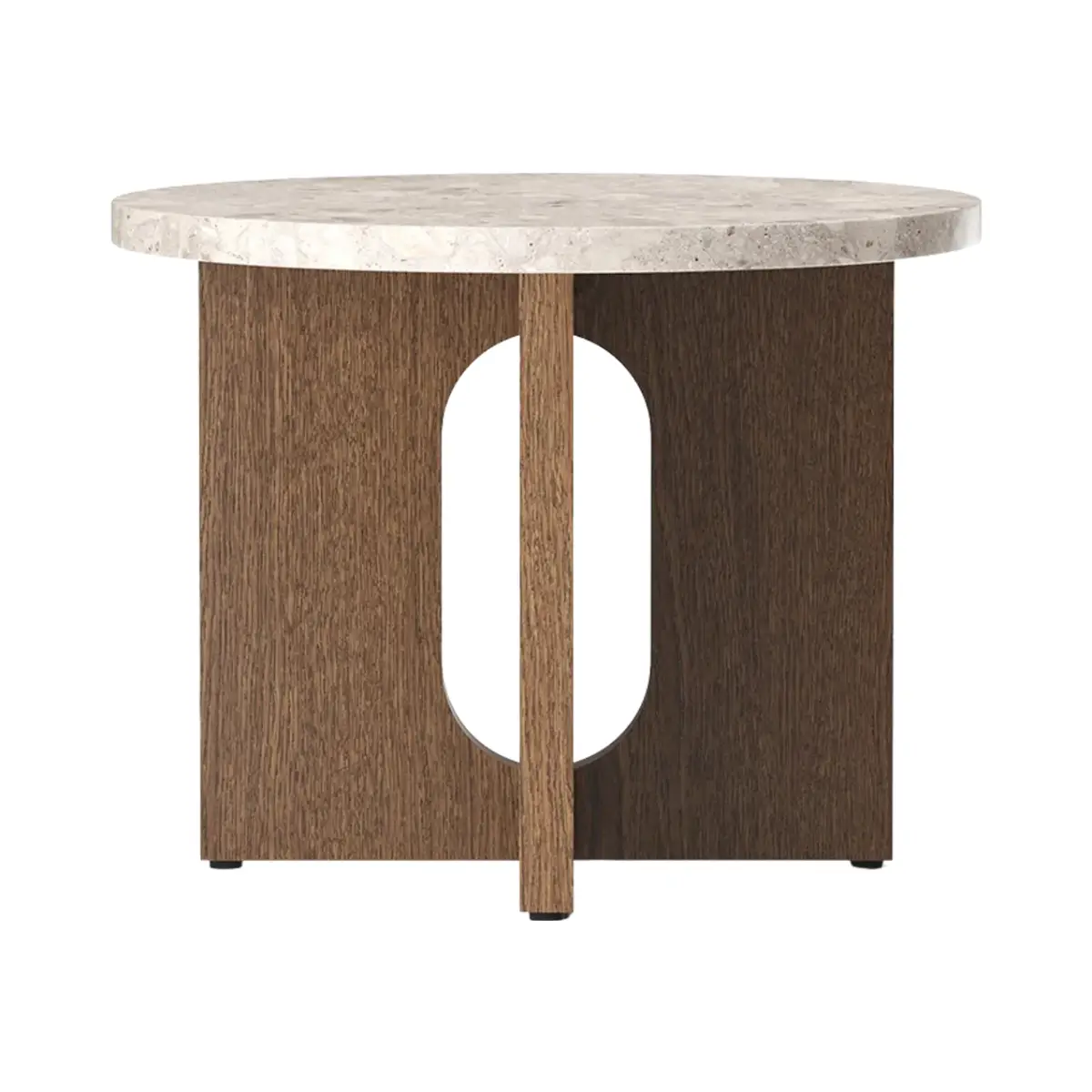 Audo CPH, Androgyne Sidobord M&ouml;rk Ek/Sten Kunis Breccia - &Oslash;50 cm