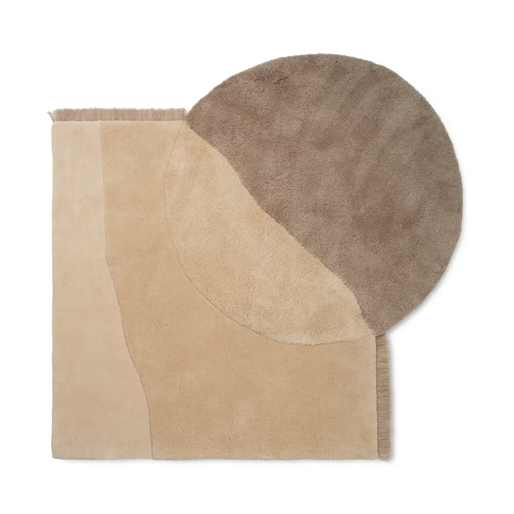 ferm living, view handtuftad matta 180x180 cm- beige