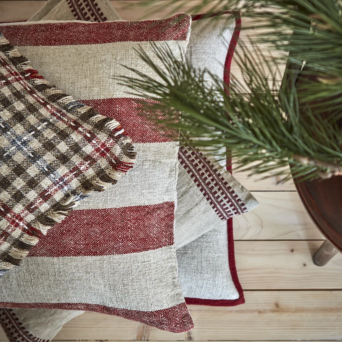 Kuddfodral Noel Red Natural 50x50 cm