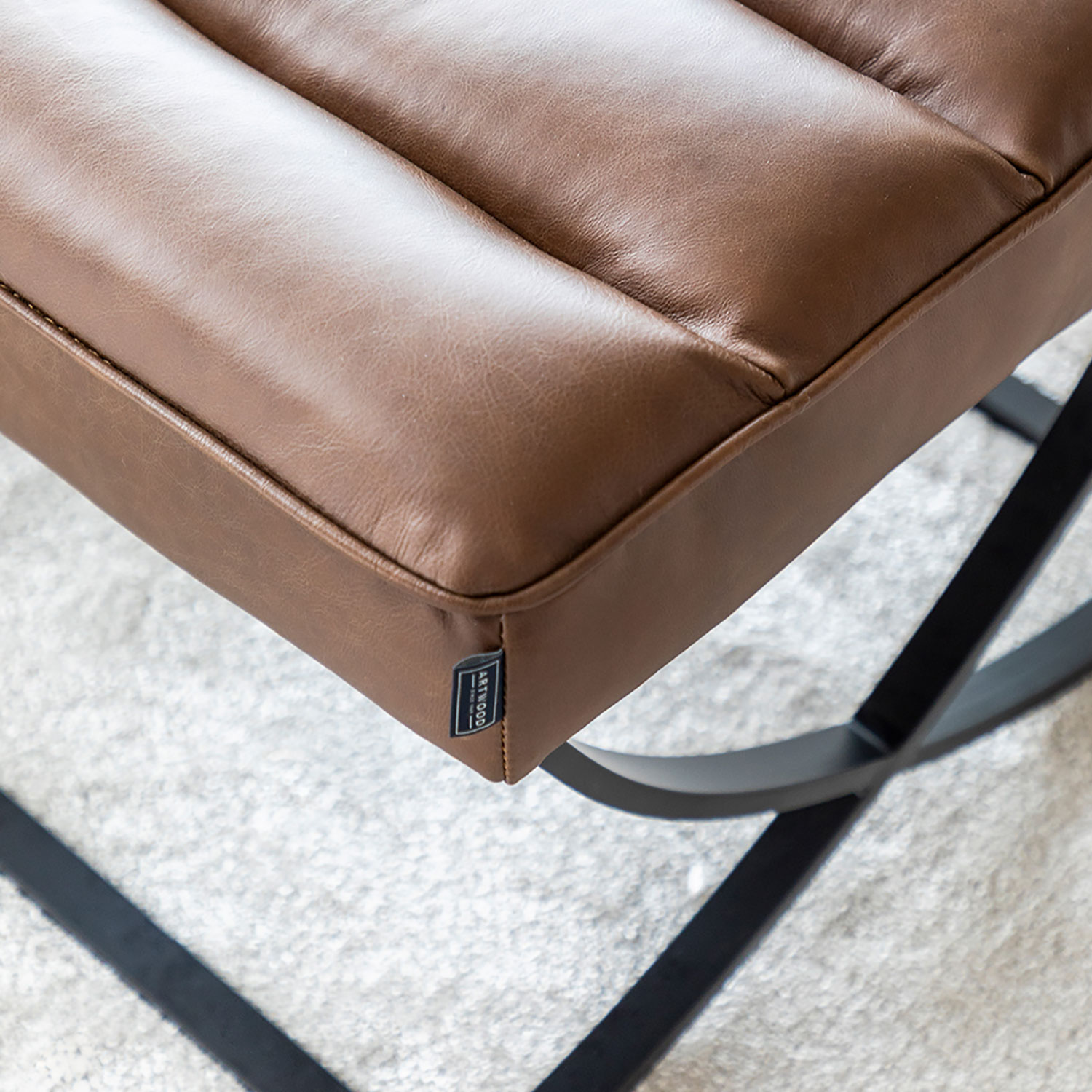 Alternativ bild 1 för Artwood, Brooks fotpall chocolate brown