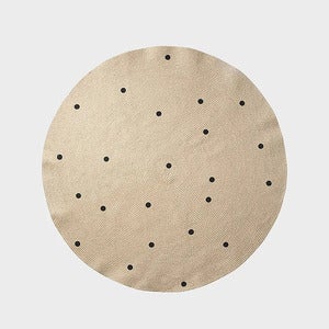Rund Matta i Jute med Prickar Large