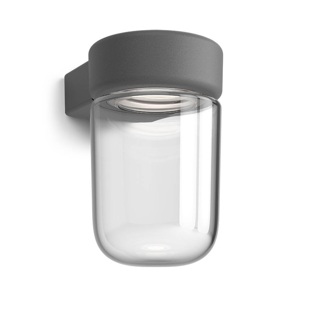 Moon vägglampa IP44 grafitstruktur LED