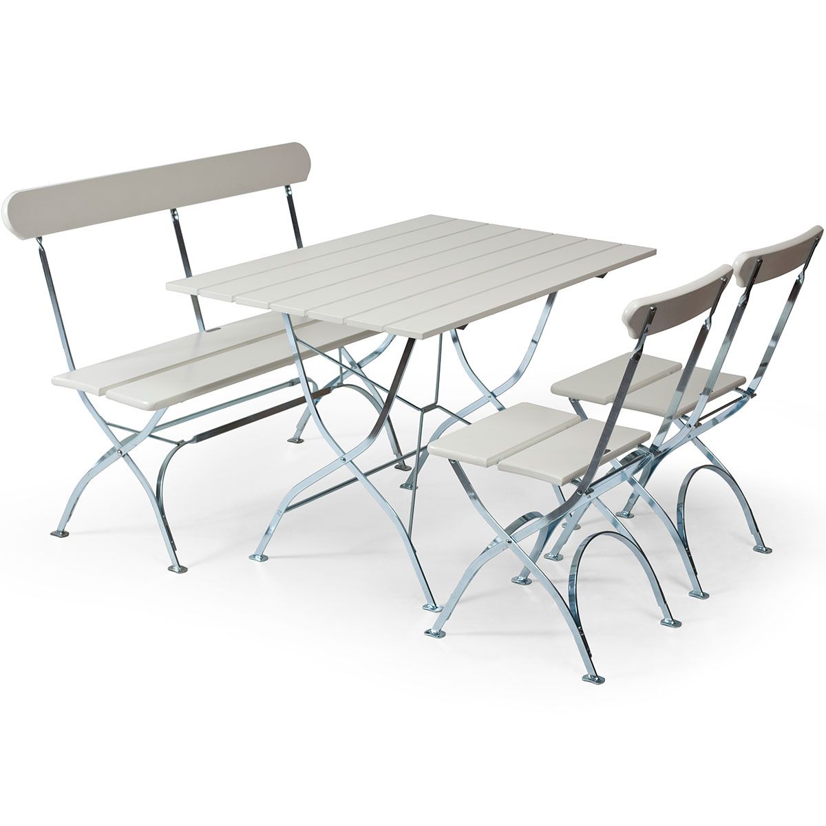 Grythyttan Stålmöbler, Bryggerigrupp Bord, Soffa & 2 Stolar Vit 4213