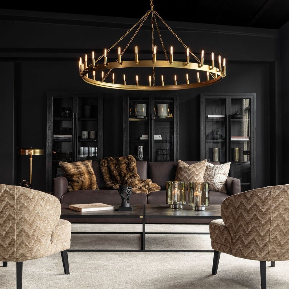 Reef ljuslykta i glas Ø24 cm-Smoke Brown