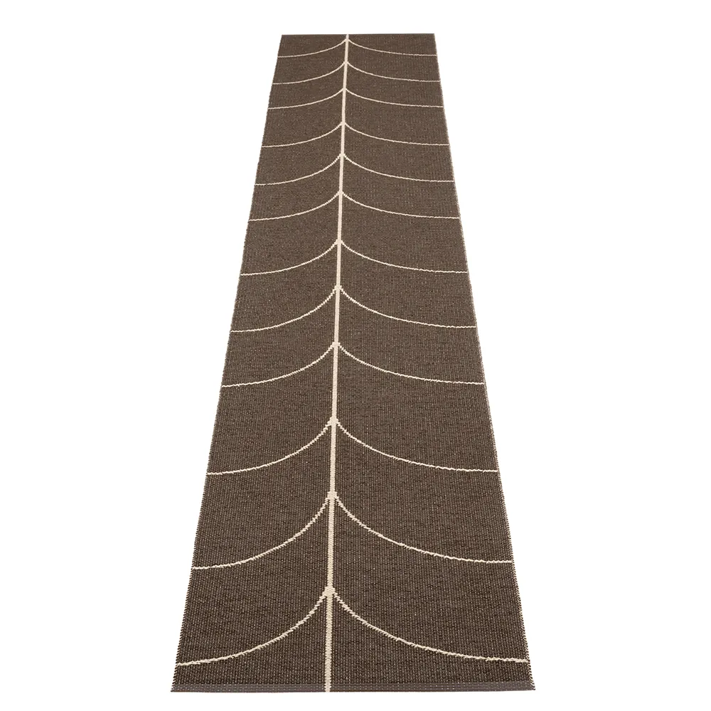 pappelina, vävd matta leif dark brown 70x360 cm