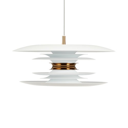 Diablo Pendel D400 Vit/Mässing E14  Inkl Ljuskälla