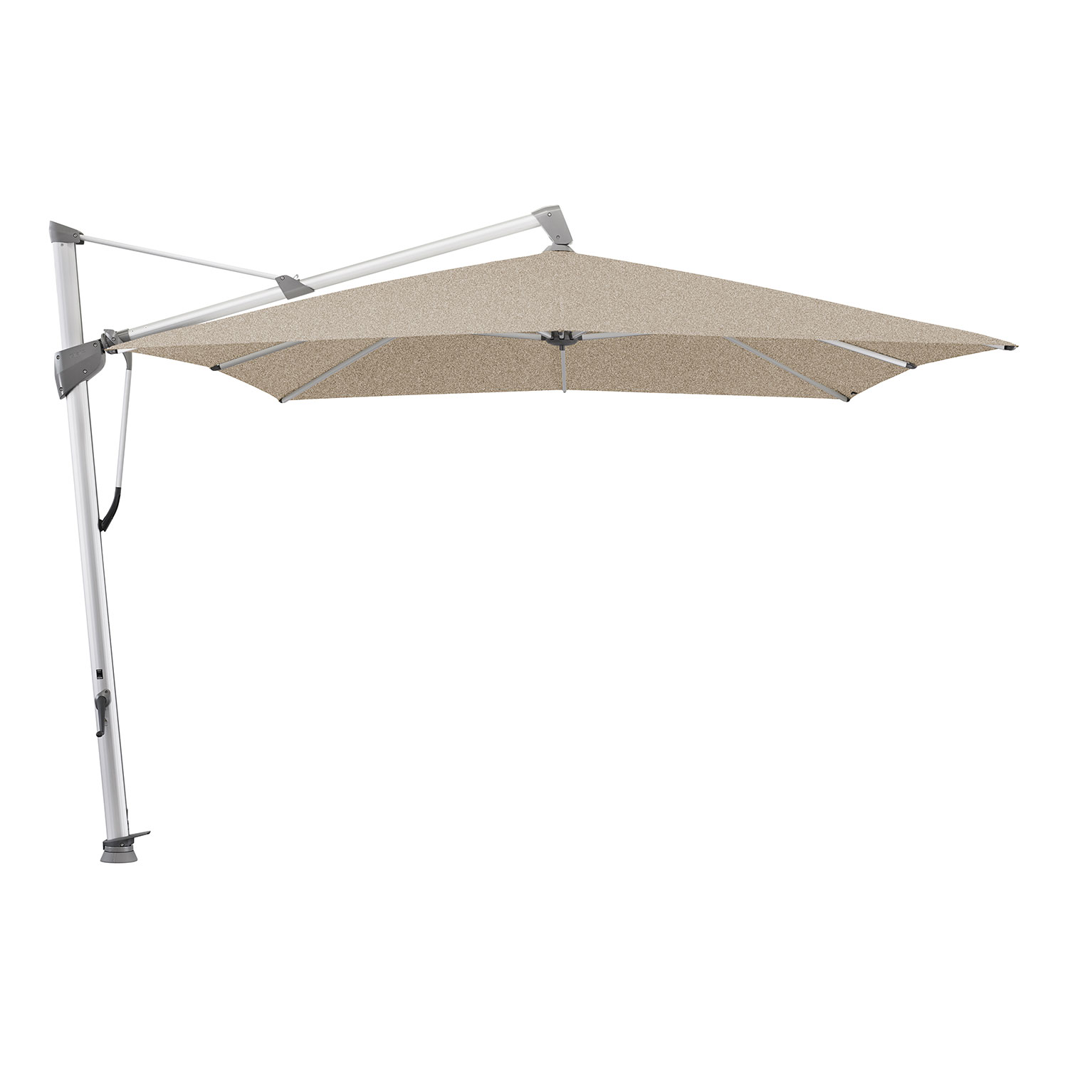 Glatz Sombrano S+ frihängande parasoll 300×300 cm kat.5 anodizerad alu / 650 camel