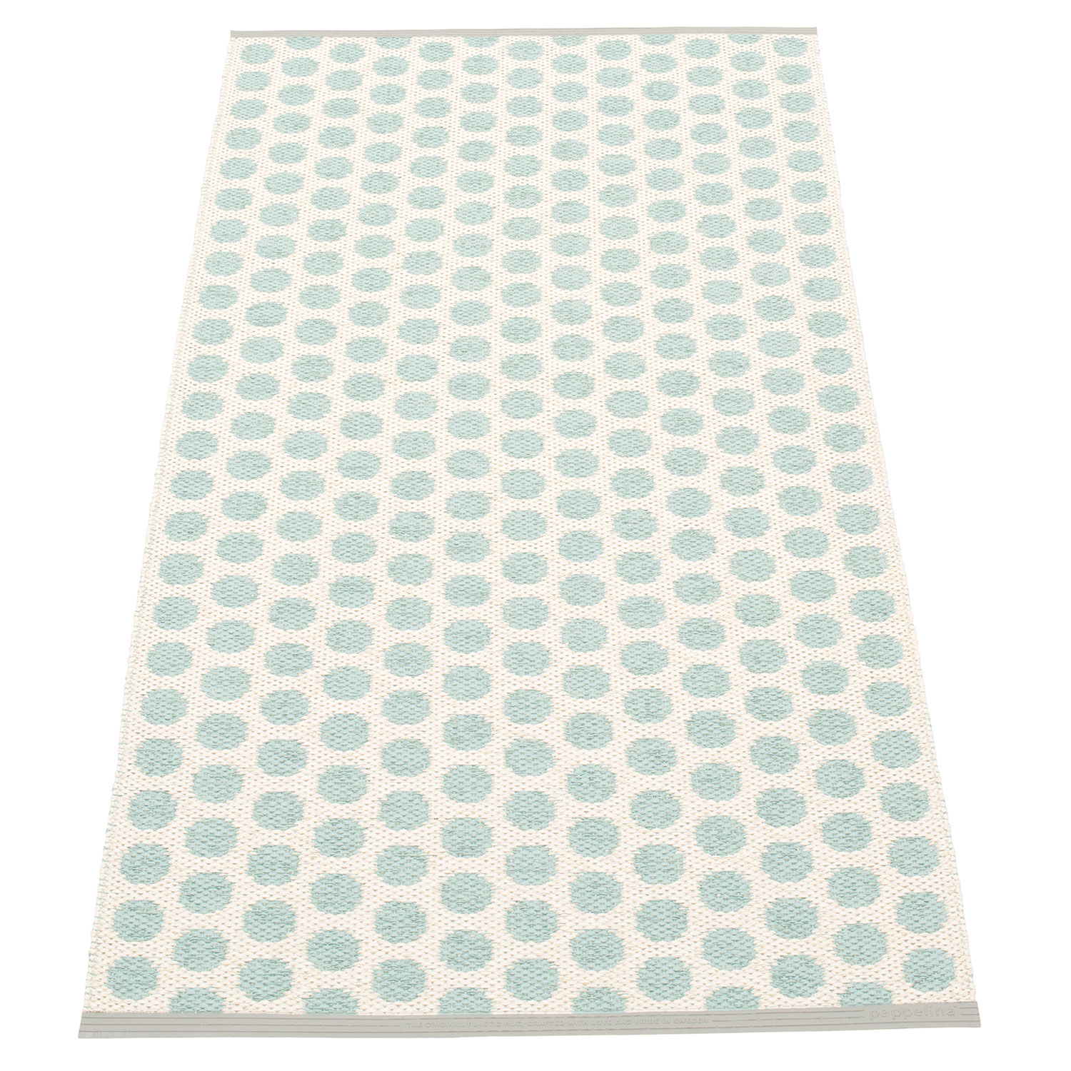 Pappelina Noa matta 70×150 cm pale turquoise / vanilla / warm grey stripe