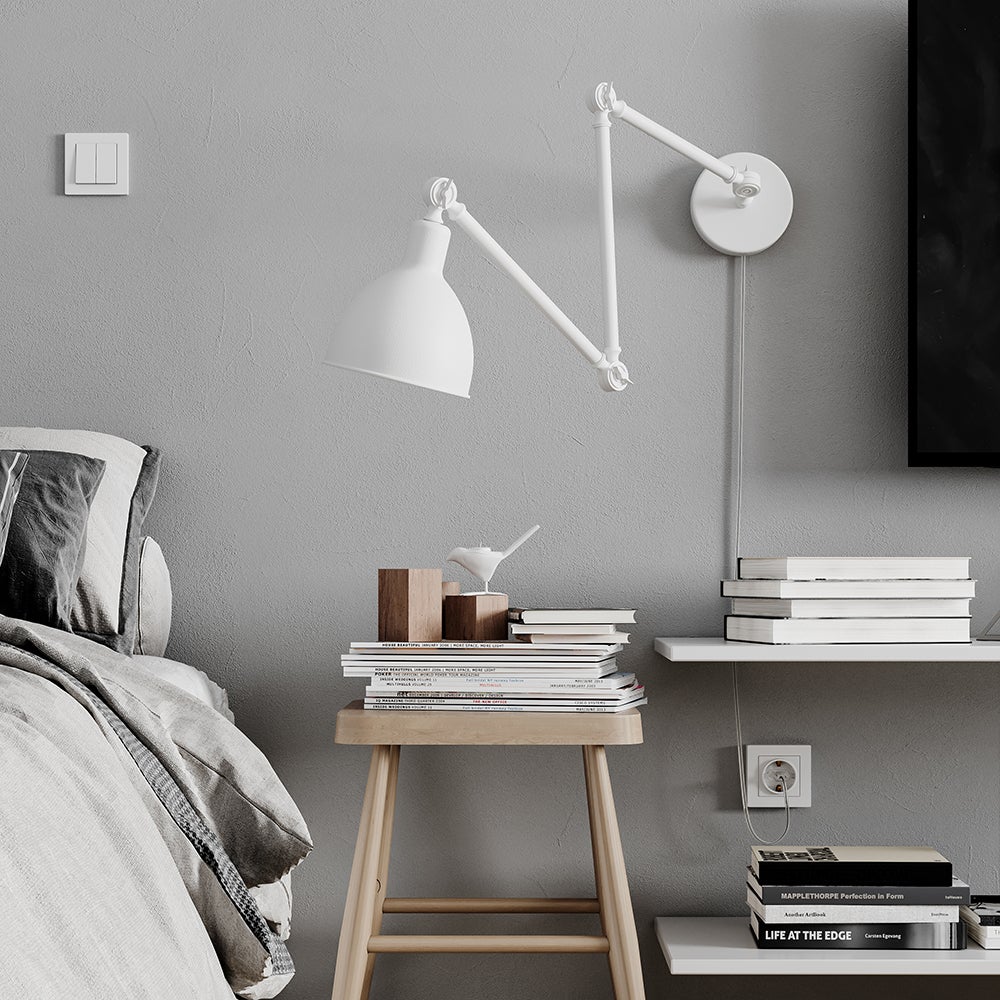 Bazar vägglampa l61.5-122 cm vit