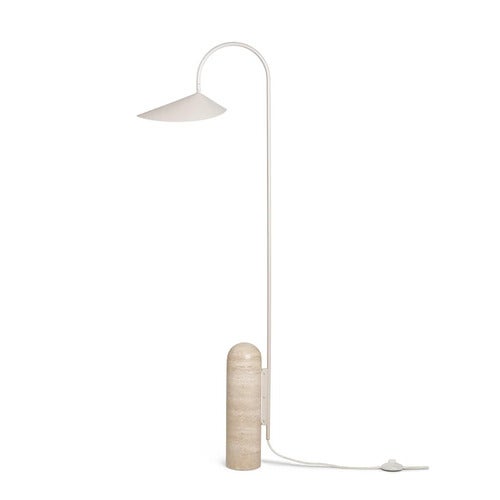 Justerbar Golvlampa med Travertinfot Arum Cashmere