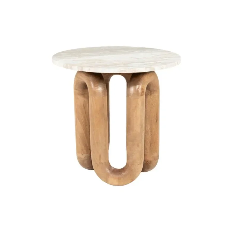 LoopStone sidobord 52x52x51 cm marmor natur