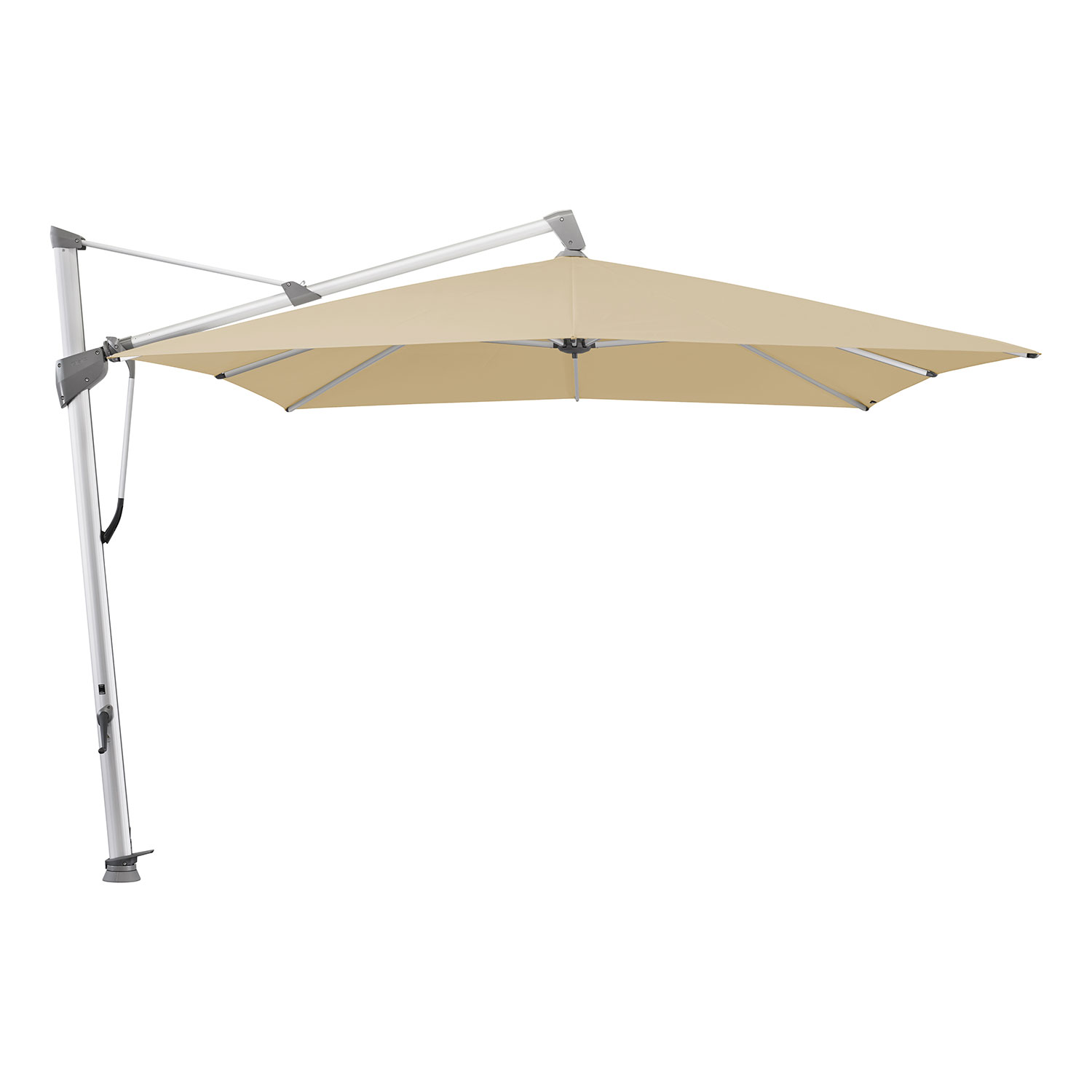 Glatz Sombrano S+ frihängande parasoll 300×300 cm kat.4 anodizerad alu / 422 cream