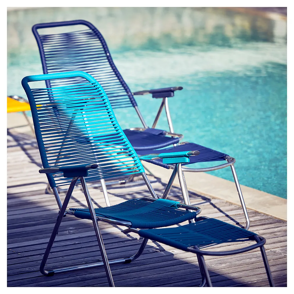 Spaghetti footrest blue matt aluminium 