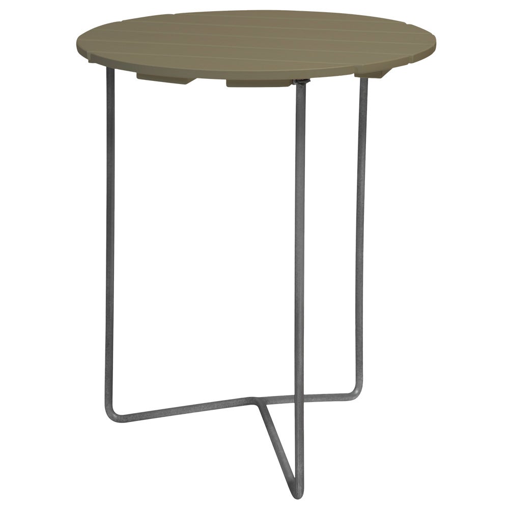 grythyttan stålmöbler, bord 6b 60 grönlackad ek / varmförzinkat stativ