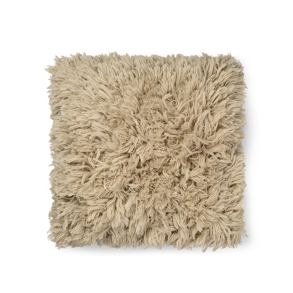 Produktfoto för Ferm Living - Meadow High Pile Cushion - Kudde - Light Sand - W50 x H50 x D8 cm
