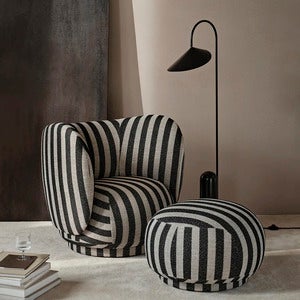 Justerbar Golvlampa med Travertinfot Arum Black