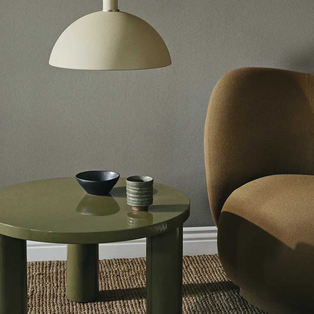 Post Soffbord Ø65 cm - Olive