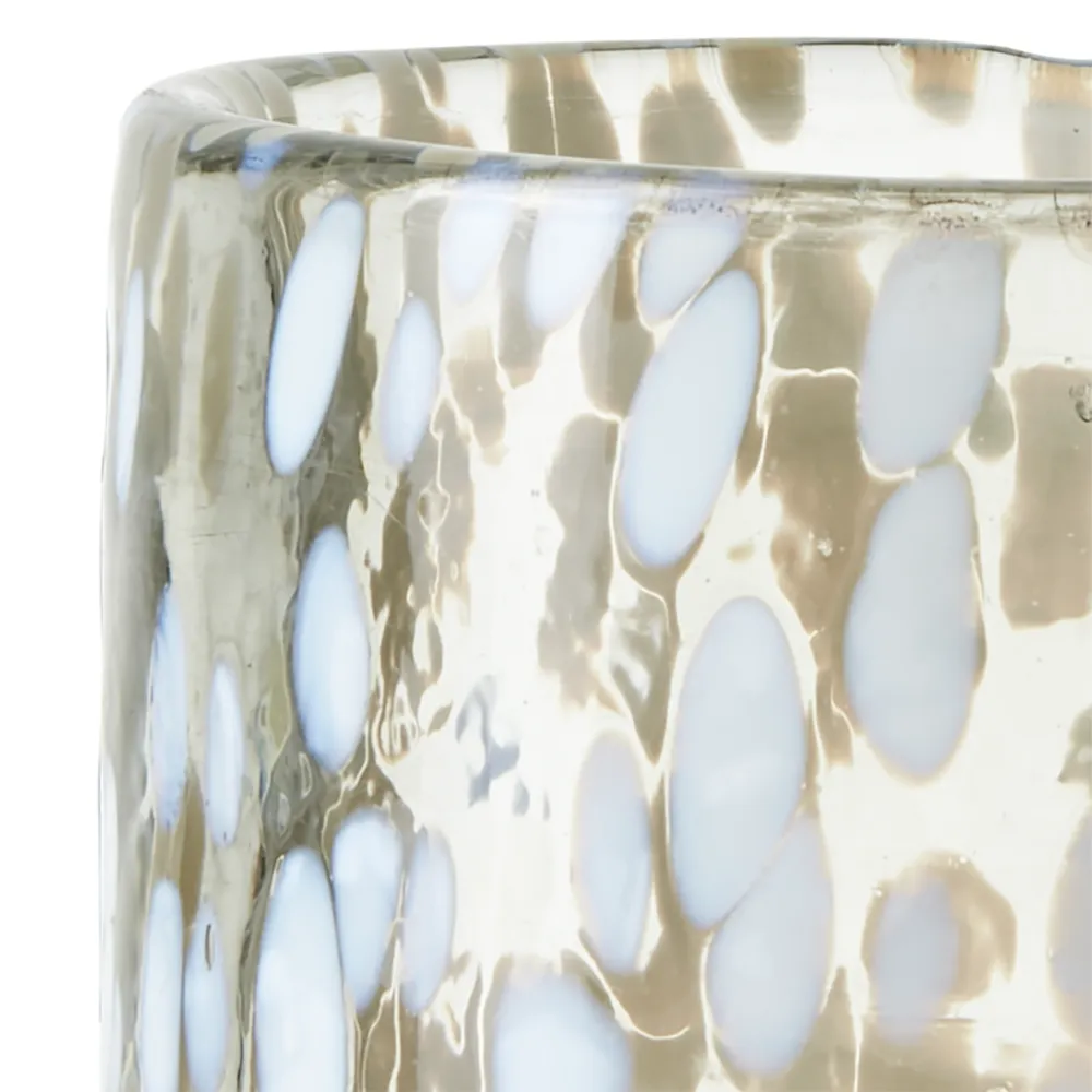 PARTY Värmeljushållare S Vit/Isblå Ø9xH9cm