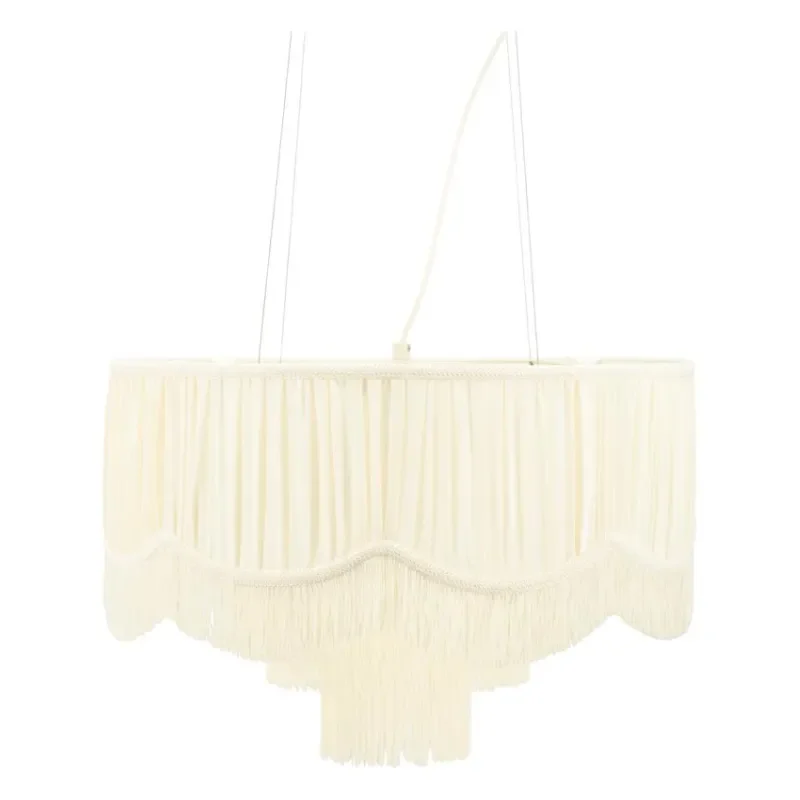 By-Boo, Soleil 50x50x138 cm Ijzer, Tyg & kwastjes Off white