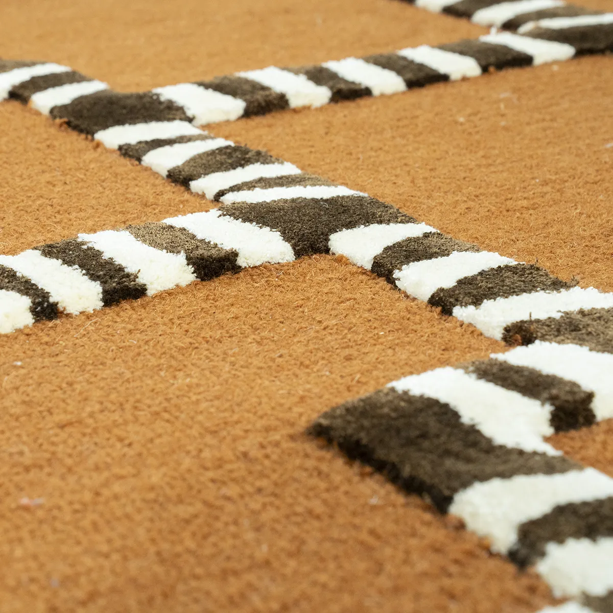 Handvävd matta StripeScape 290x190 cm Caramel