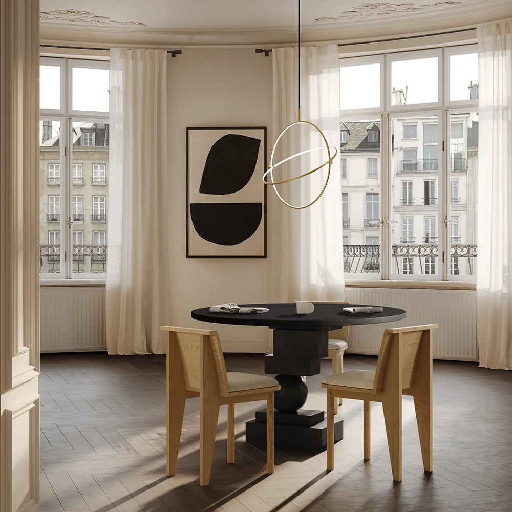 Artist Matbord Ø120 - Coffee Black Oak