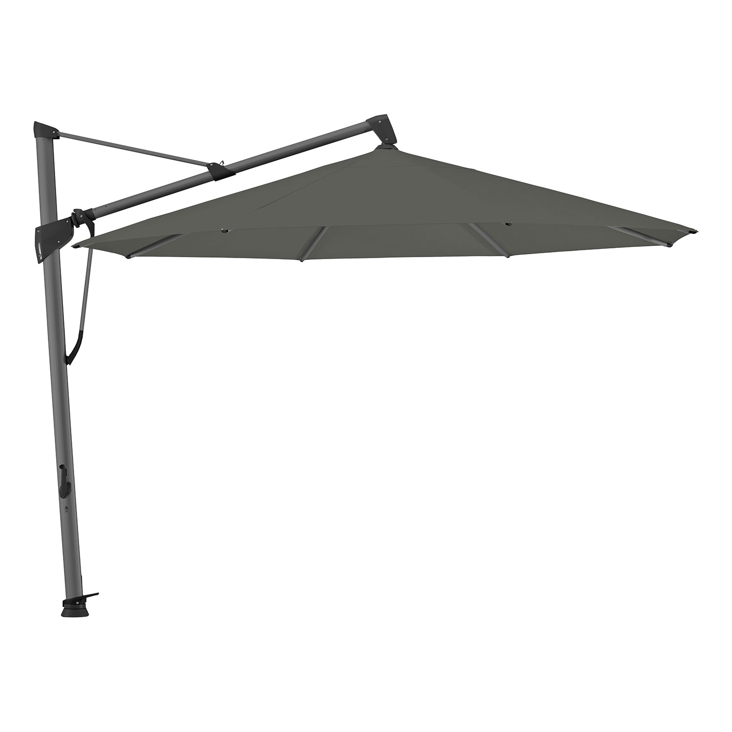 Sombrano S+ frihängande parasoll 400 cm kat.5 antracite alu / 669 carbone Glatz