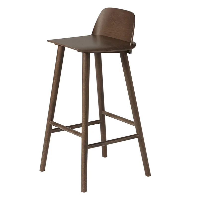 muuto, nerd barstol 75 cm - stained dark brown