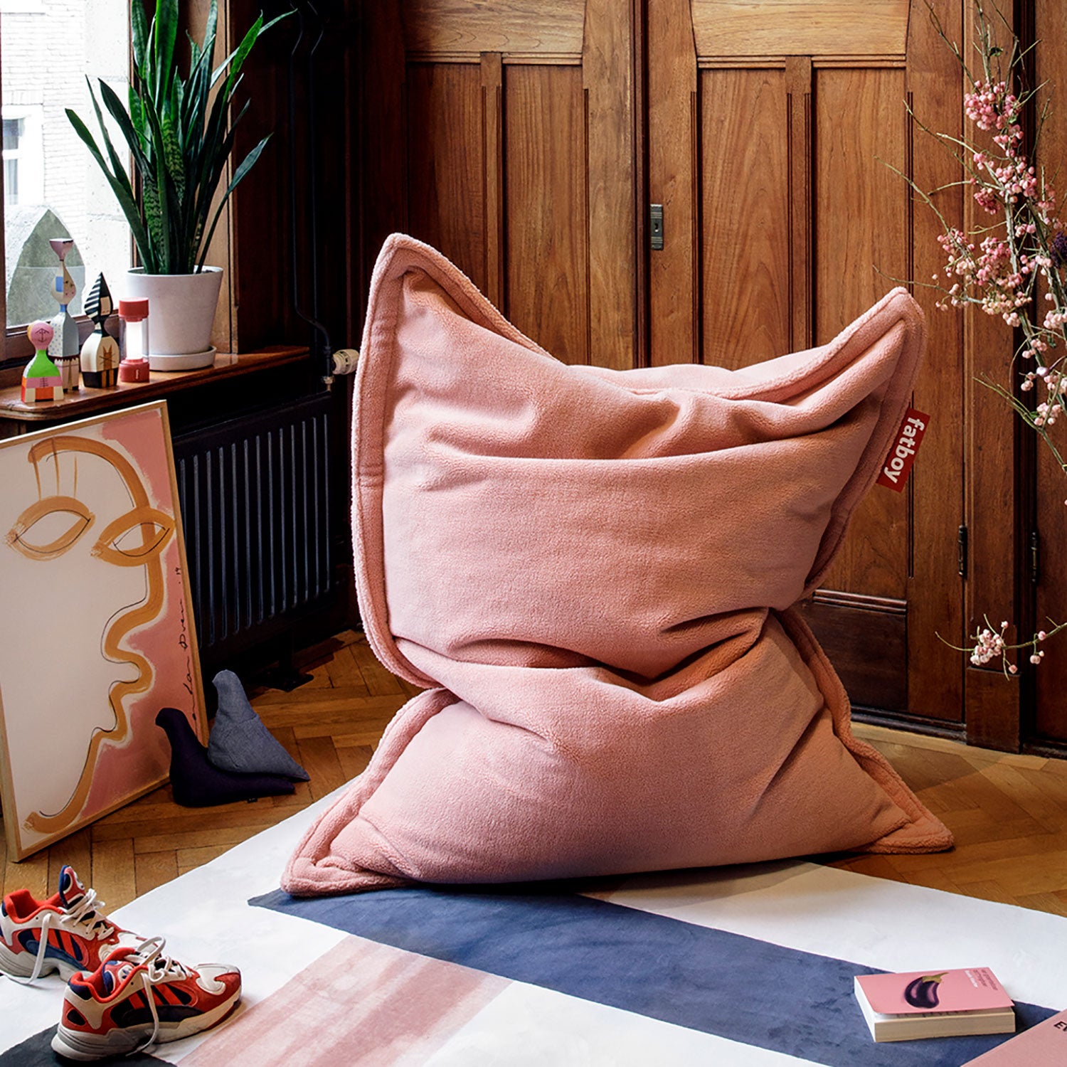 Original slim teddy sittsäck latte 