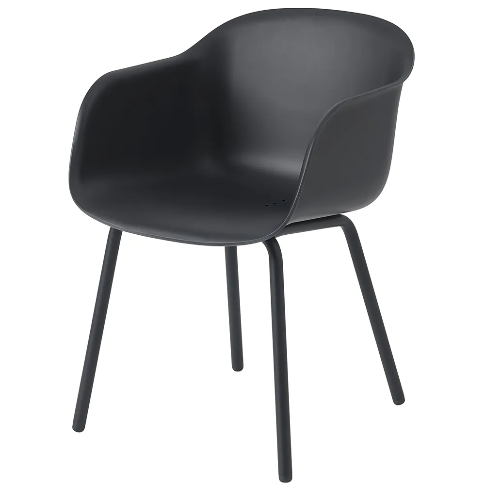 muuto, fiber outdoor karmstol anthracite black