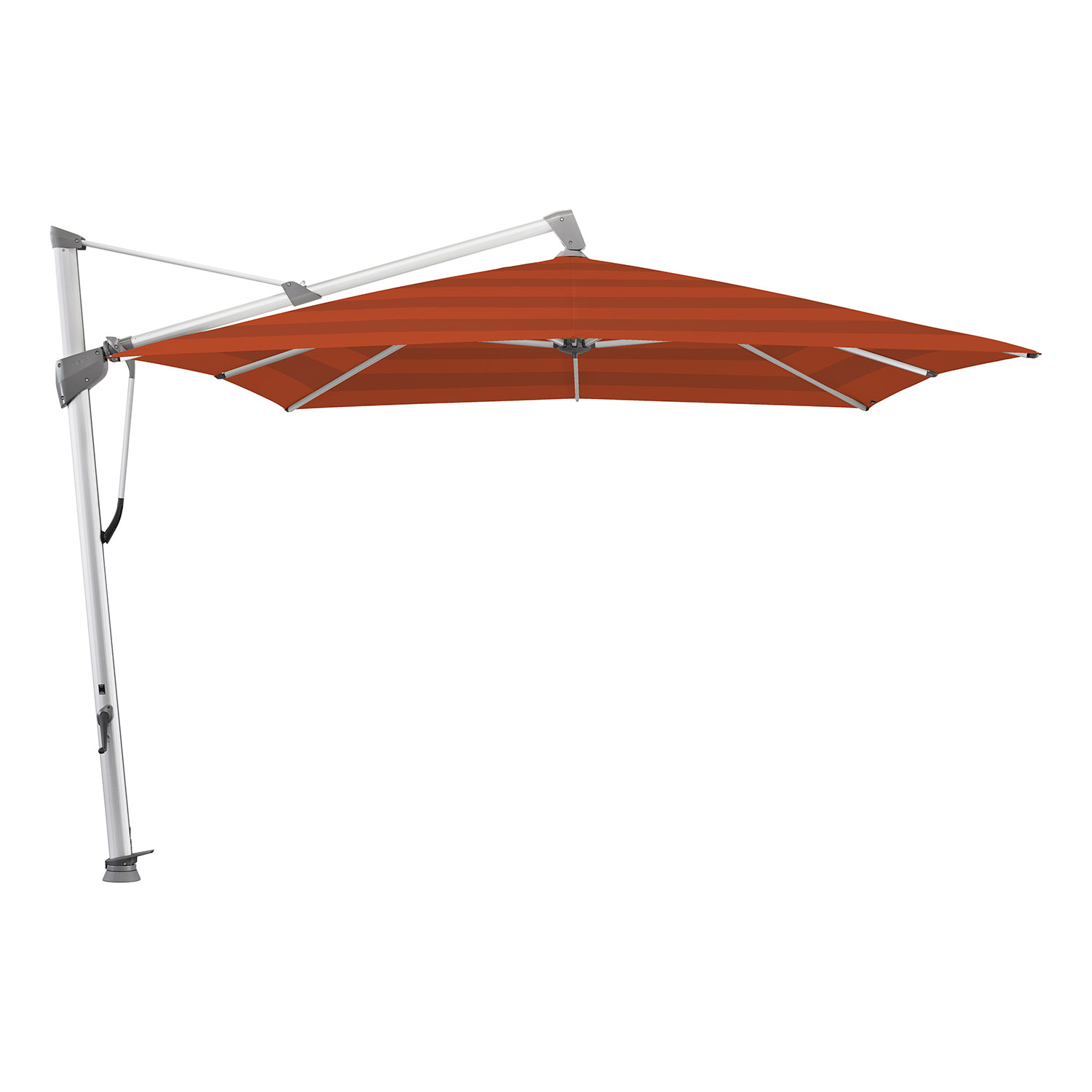 Sombrano S+ frihängande parasoll 350×350 cm kat.5 anodizerad alu / 682 cayenne Glatz