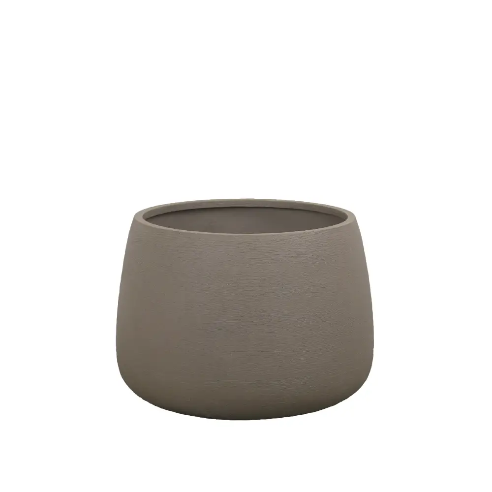 Soil kruka rund mellan Taupe structure, fiberglas
