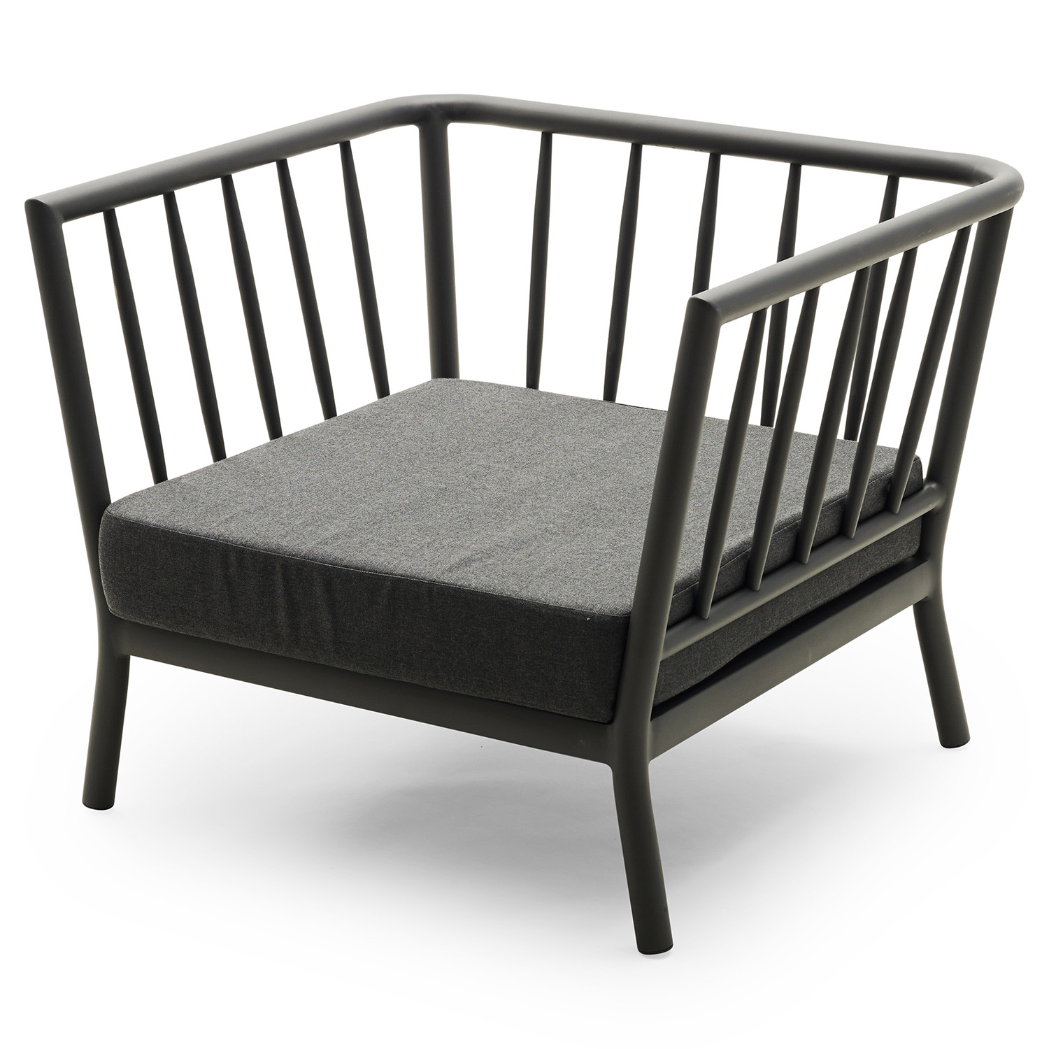 Skagerak Tradition Lounge Chair Charcoal Dark Grey Aluminium