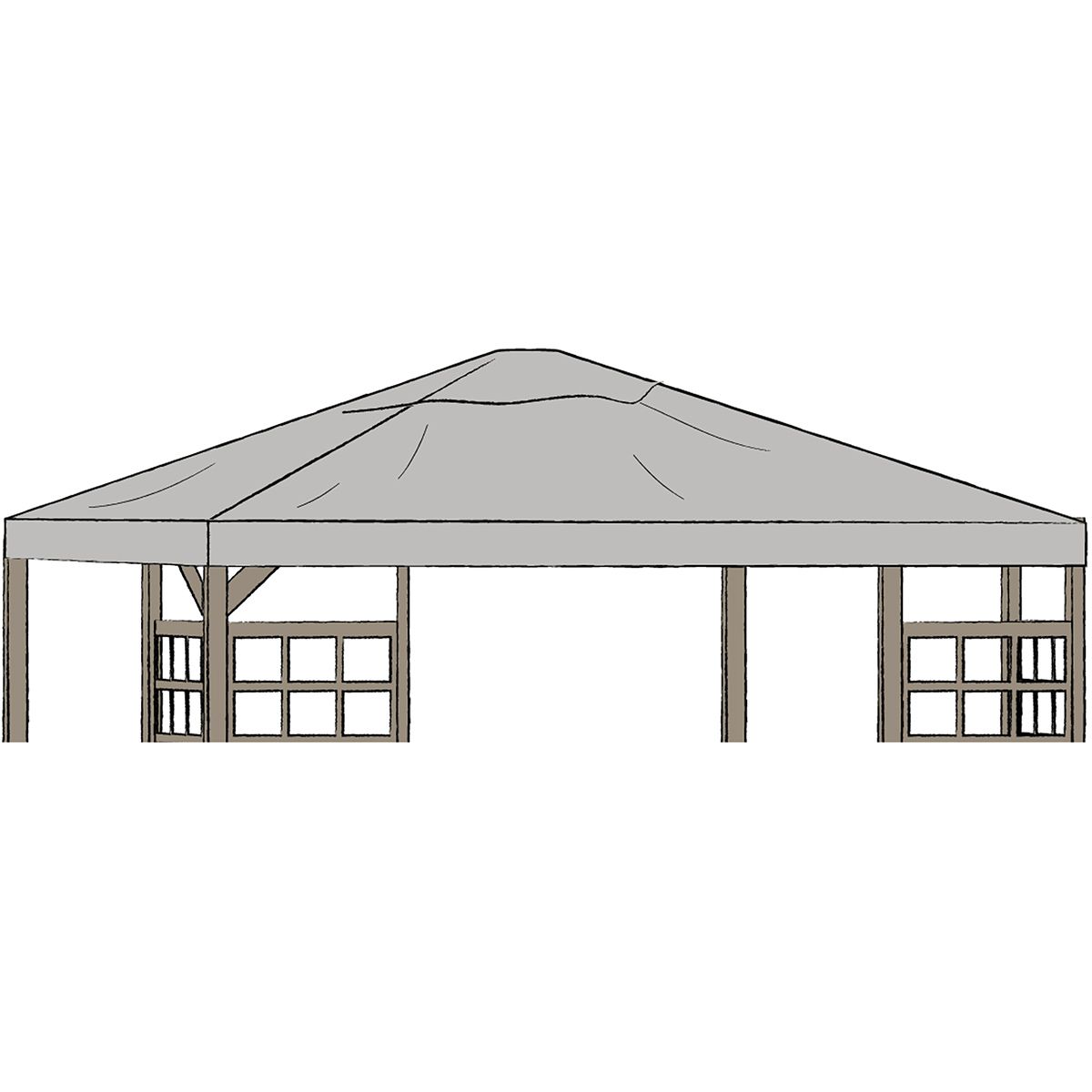Hov paviljong tak 300x400 grå