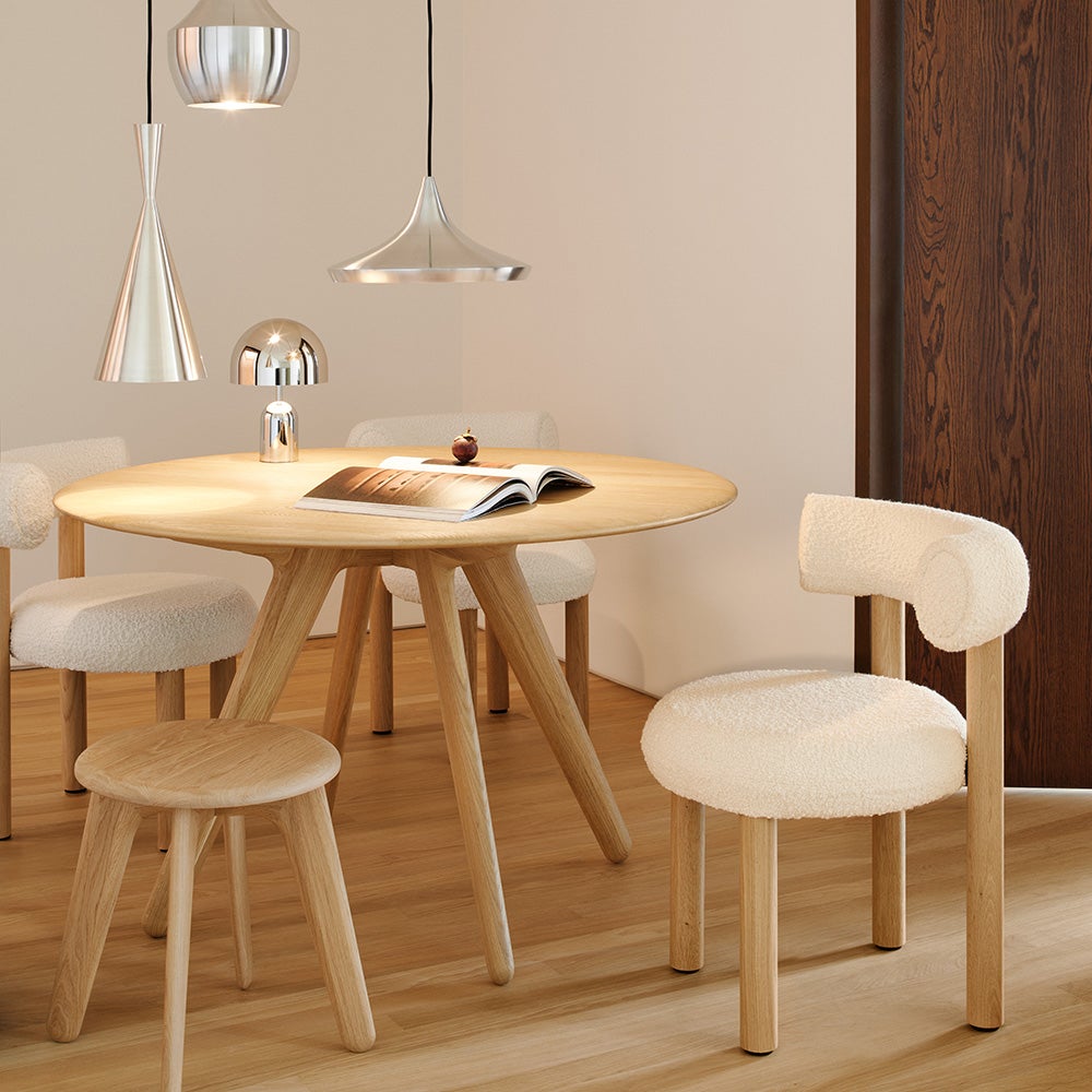  Slab runt bord 120cm natur