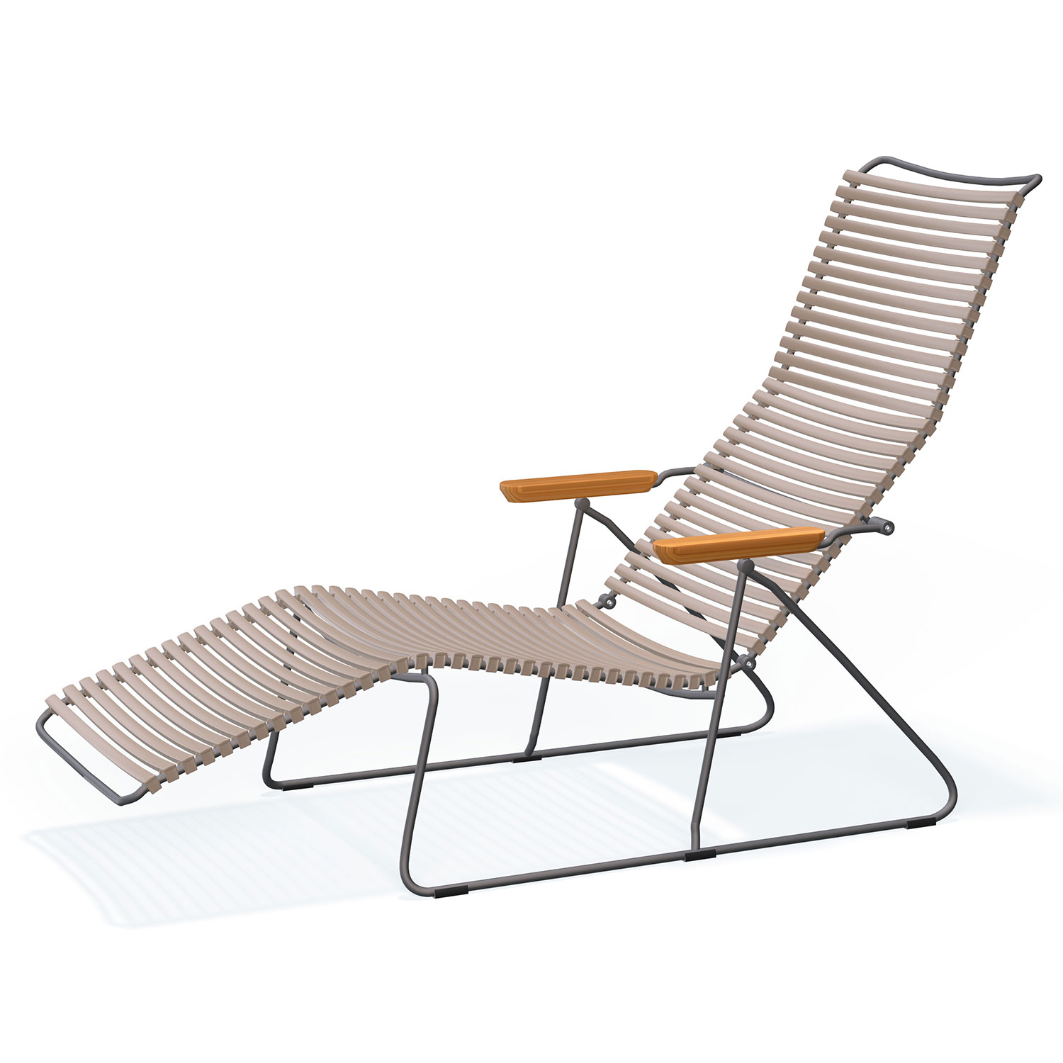 Houe Click sunlounger sand lamellas bamboo