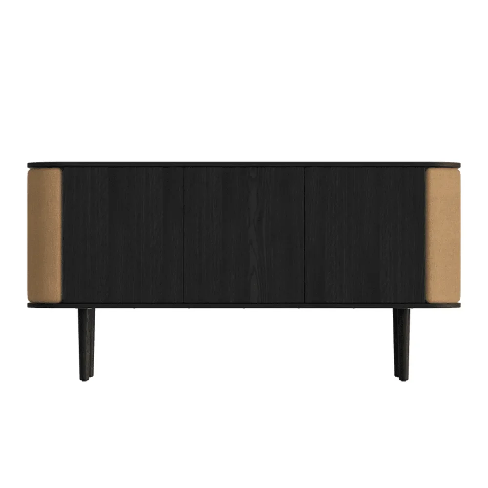 Treasures 3-dörrars skåp Svart Ek/Sugar Brown