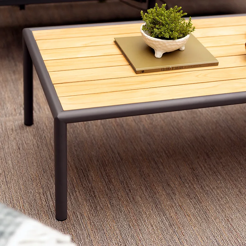 Gordon soffbord 65x140 cm Antracit / Teak