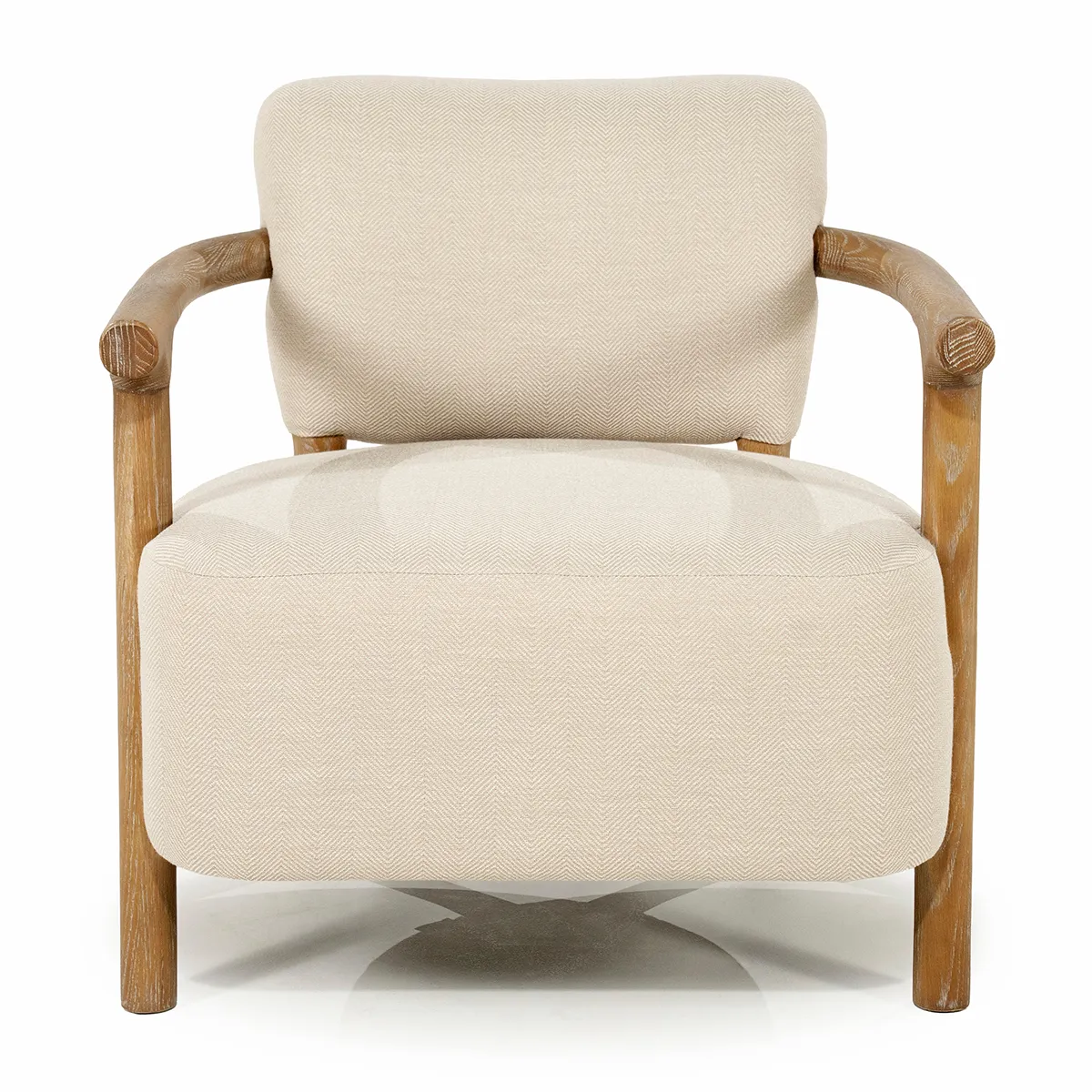 Karmfåtölj i Askträ Glenn Herringbone Beige