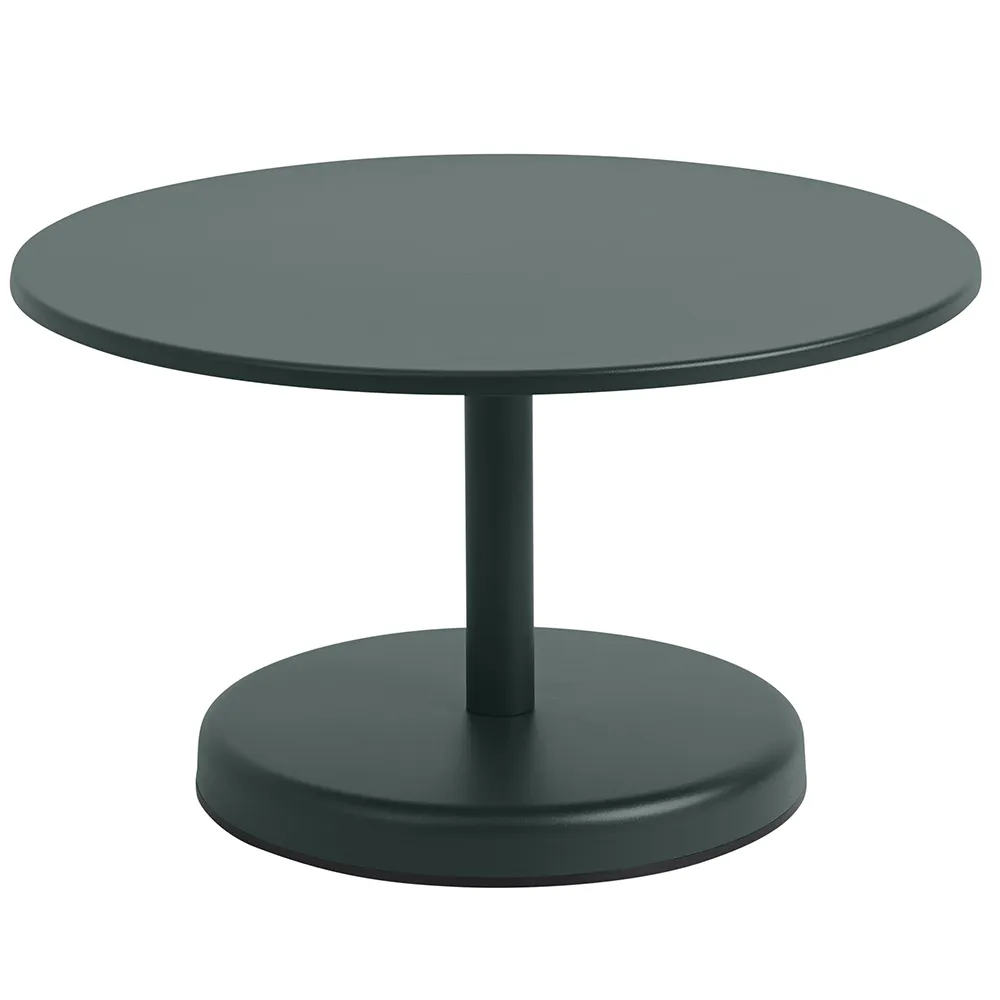 muuto, linear steel soffbord ø70 cm dark green