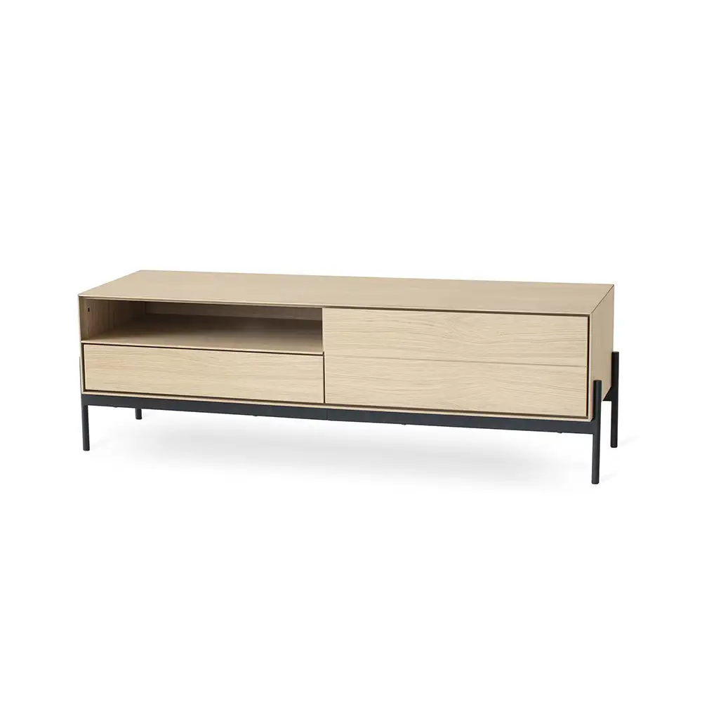 torkelson, ale mediabänk 144 cm vitoljad ek