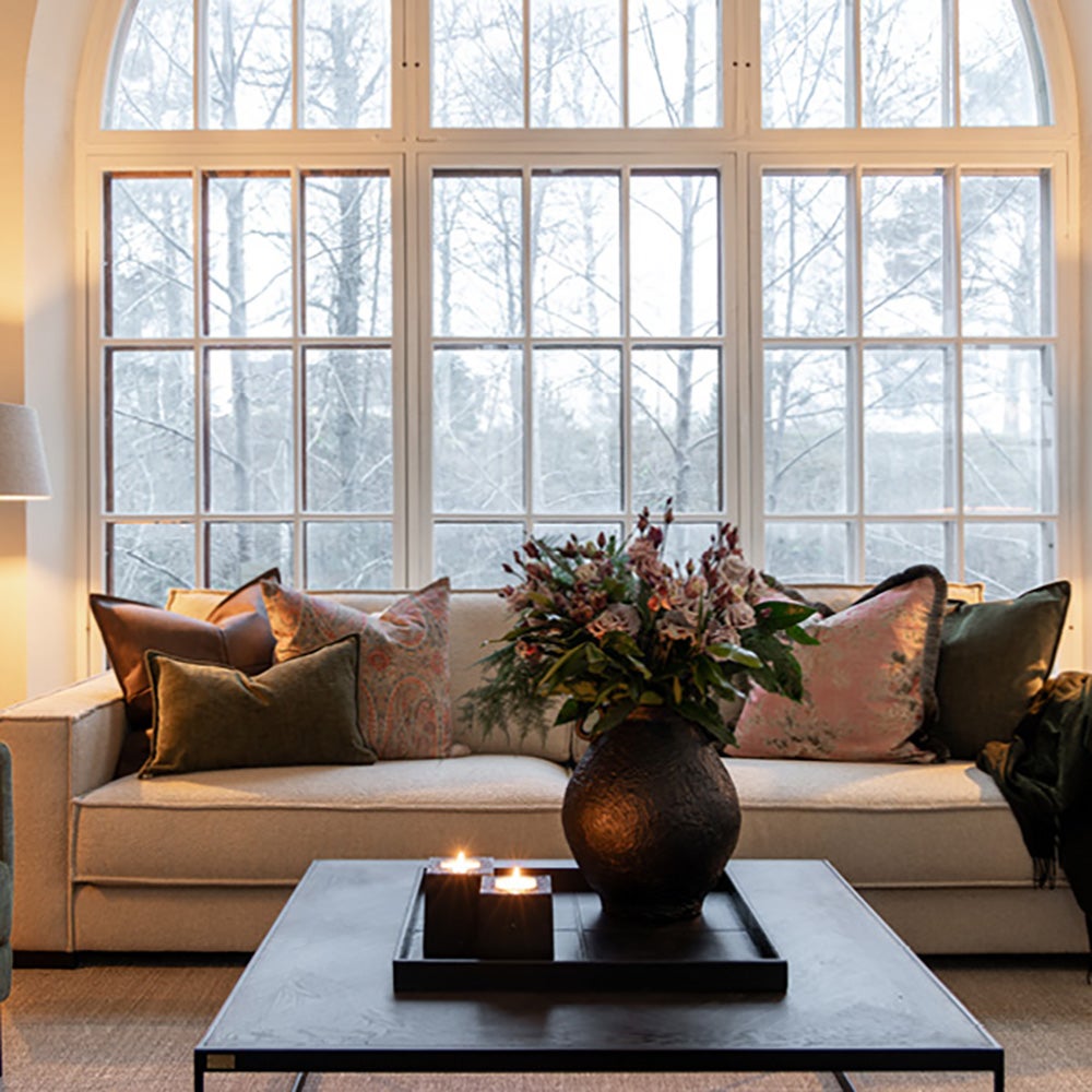 Alternativ bild 1 för Belle kuddfodral fransar rose