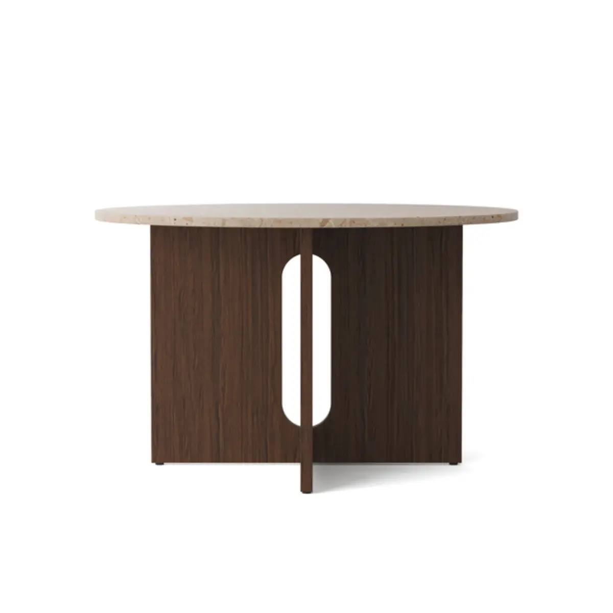 Androgyne Matbord- Mörk Ek/ Sten Kunis Breccia - Ø120 cm