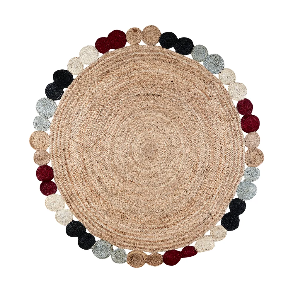 JUNI matta natur/flerfärgad Ø150 cm