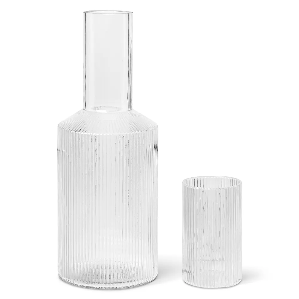 Alternativ bild 1 för Ferm Living - Ripple Carafe - Karaff - Lid - Ø5,4 x H9 cm